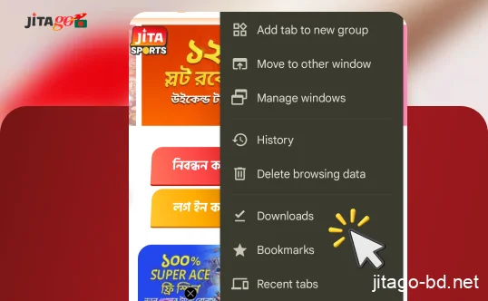 আপনার ব্রাউজারের ডাউনলোডগুলিতে যান এবং JitaGo APK ফাইলটি খুঁজুন। ধাপ ৬