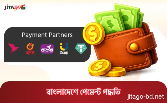JitaGo প্ল্যাটফর্মে ডিপোজিট ও উত্তোলনের জন্য স্থানীয় পেমেন্ট অপশনসমূহের তথ্য।